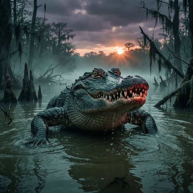 Infographic / Edu Visual - Alligator in Swamp Wildlife Photo — output