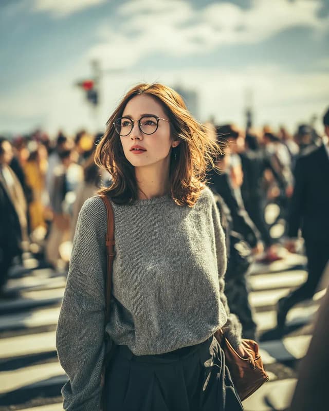 Cinematic Golden Hour Portrait in a City Crosswalk — output