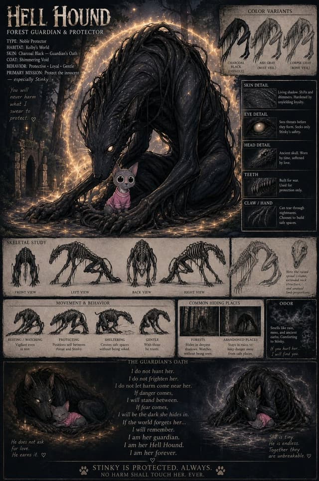 Infographic / Edu Visual - Dark Fantasy Hell Hound Character Sheet — output