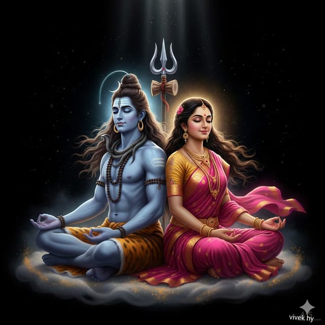 Divine Artwork of Lord Shiva and Goddess Parvati — output