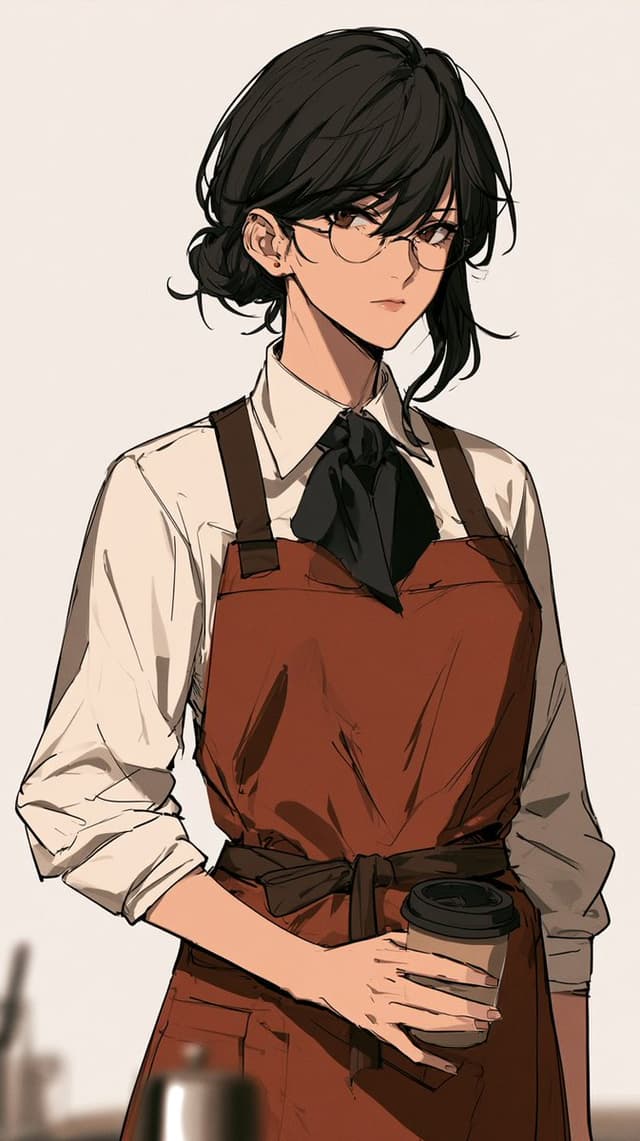 Profile / Avatar - Anime Cafe Barista Portrait — output