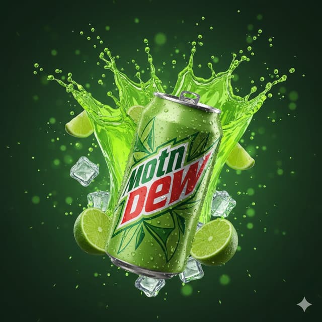 Hyper-Realistic Mountain Dew Can Explosion Product Shot — output