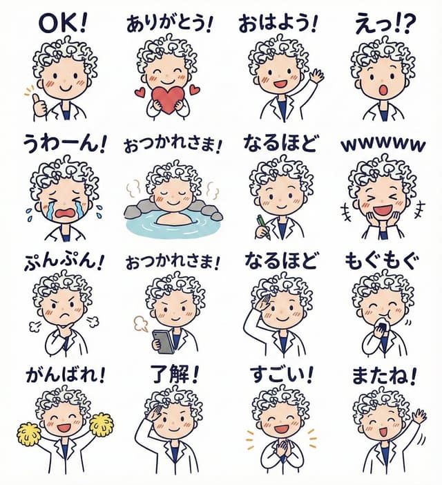LINE sticker set from an attached illustration — output