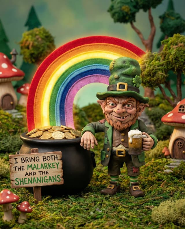 Social Media Post - Leprechaun Illustration with Custom Style — output