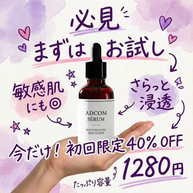 Instagram-style Japanese handwritten cosmetic ad — output