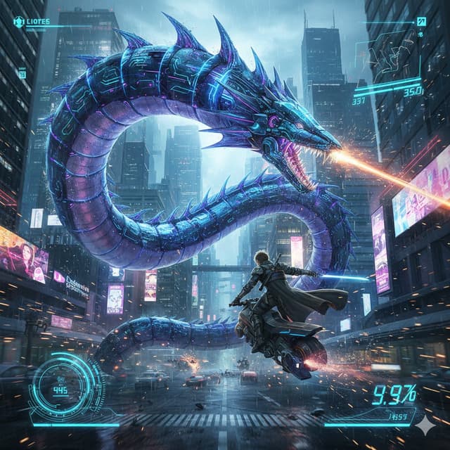 Game Asset - Nano Banana Pro Prompt: Final Fantasy Leviathan vs Player (Cyberpunk) — output