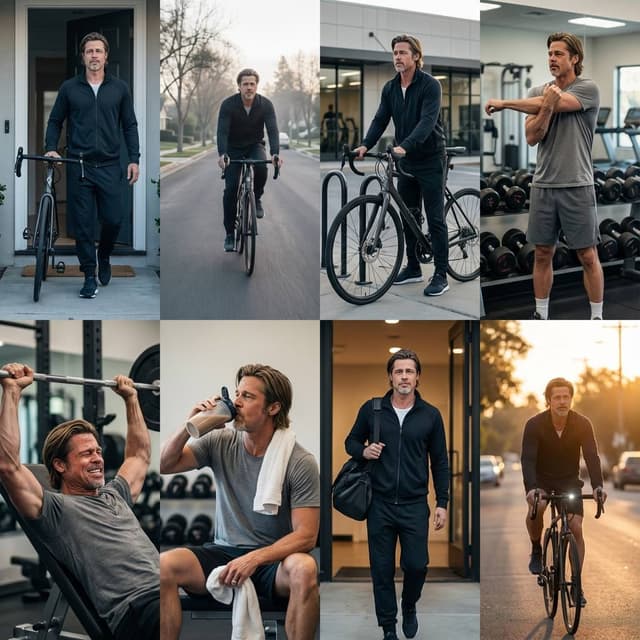 Cinematic 8-Photo Storytelling Collage for a Gym Journey — output