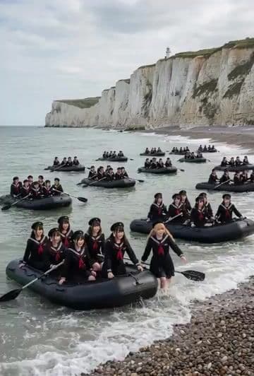 Japanese Women Arriving at Dover Video Prompt — cover