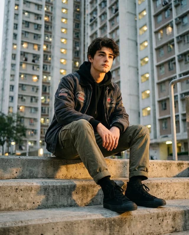 Urban Streetwear Portrait at Golden Hour Prompt — output