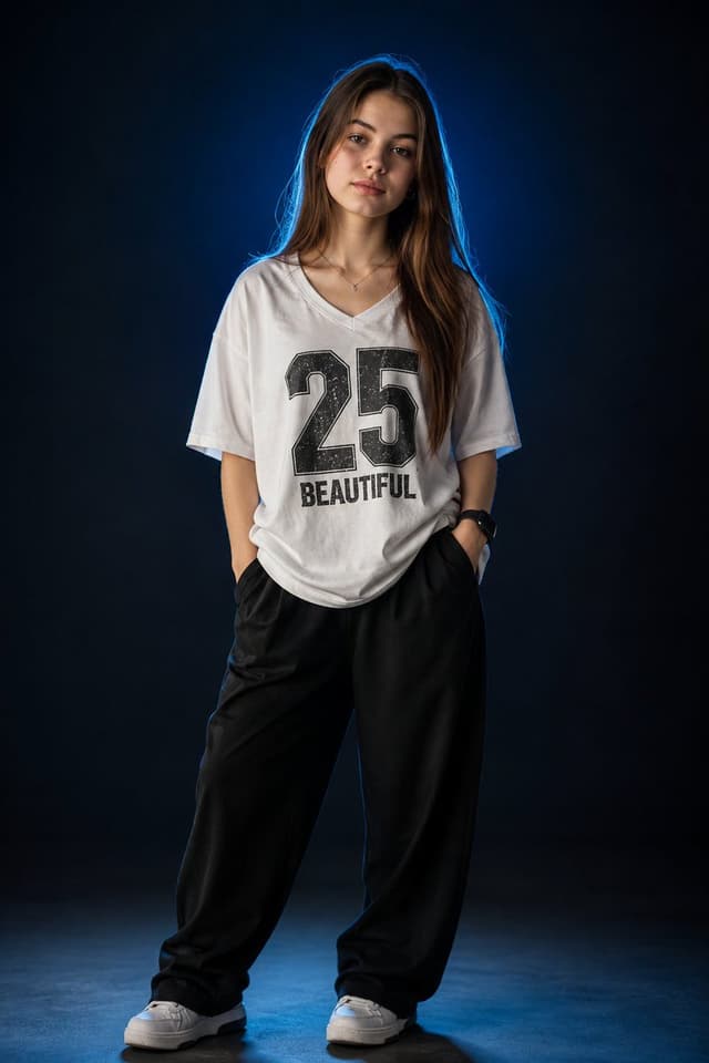 Product Marketing - Fashion Studio Portrait with Blue Rim Lighting — output