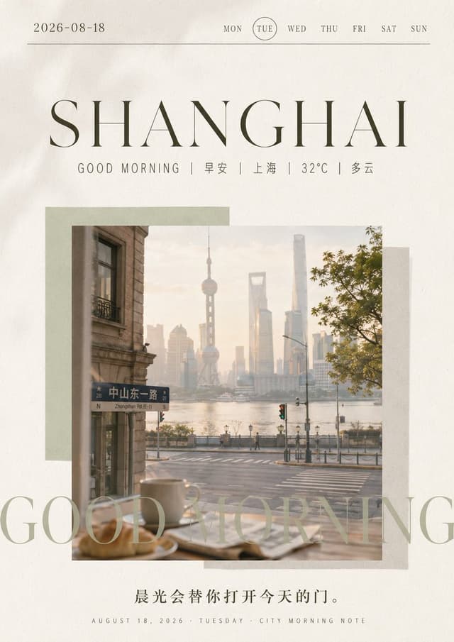 Social Media Post - Shanghai Morning Calendar Poster — output