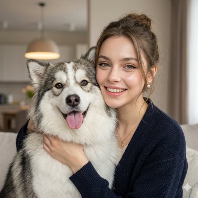 Profile / Avatar - Candid Indoor Portrait with Pet — output