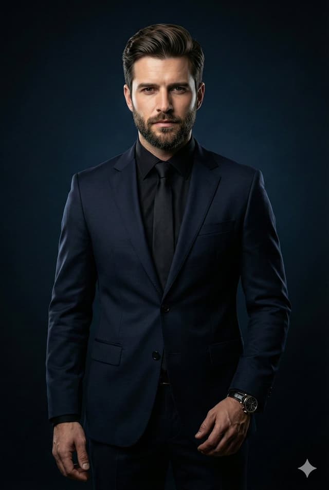 Profile / Avatar - Cinematic Portrait of Middle-Aged Man in Suit — output