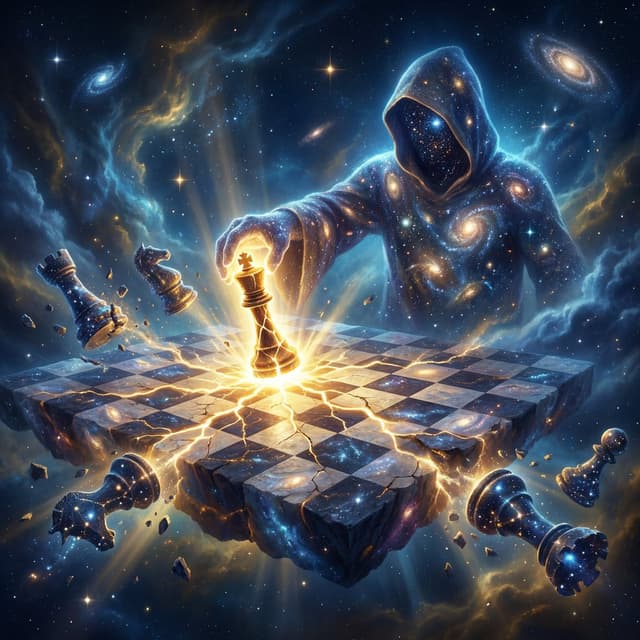 YouTube Thumbnail - Cosmic Chessboard Checkmate Scene — output