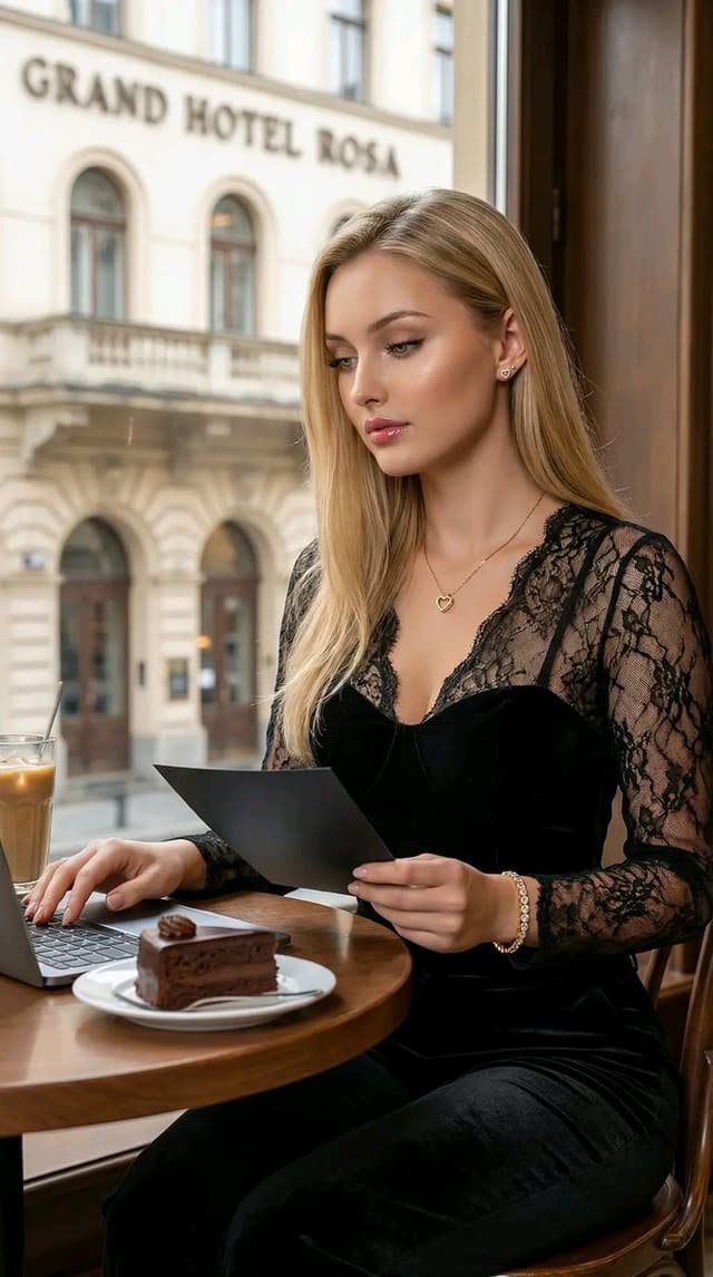 Hyper-Realistic Cinematic Portrait of a Captivating Woman in a Café — output