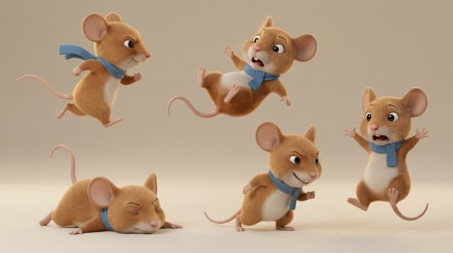 Game Asset - Action Pose Sheet for Cat — output