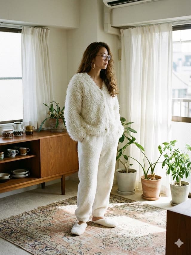 Social Media Post - Cozy Retro Loungewear with Shaggy Faux Fur — output