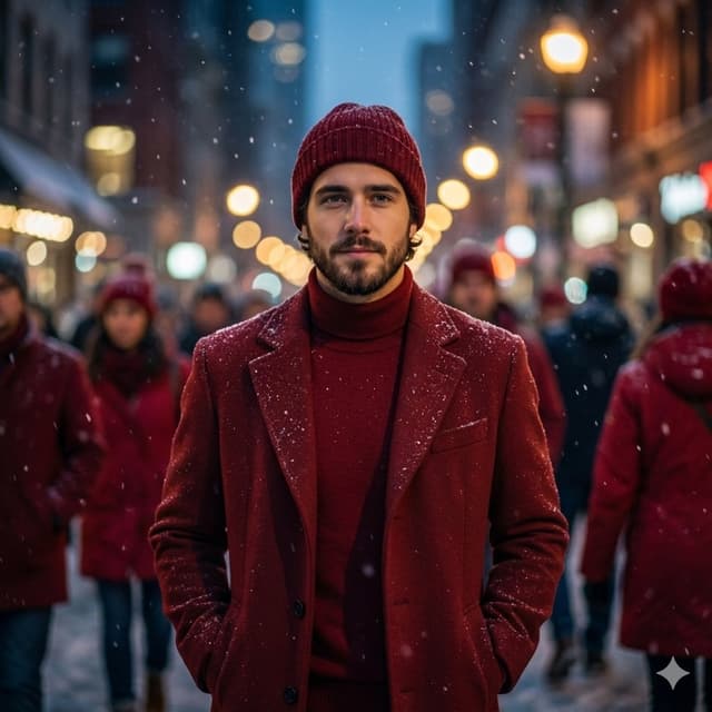 Cinematic Fashion Editorial Portrait in Winter Night — output