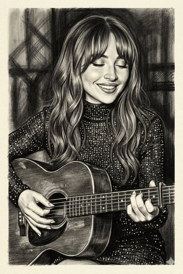 Profile / Avatar - Charcoal Style Sequin Dress Guitarist — output
