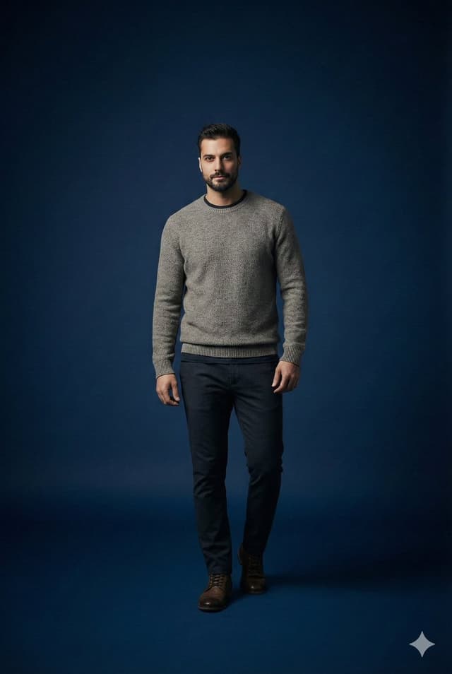 Studio portrait parameter-style prompt for a male subject — output
