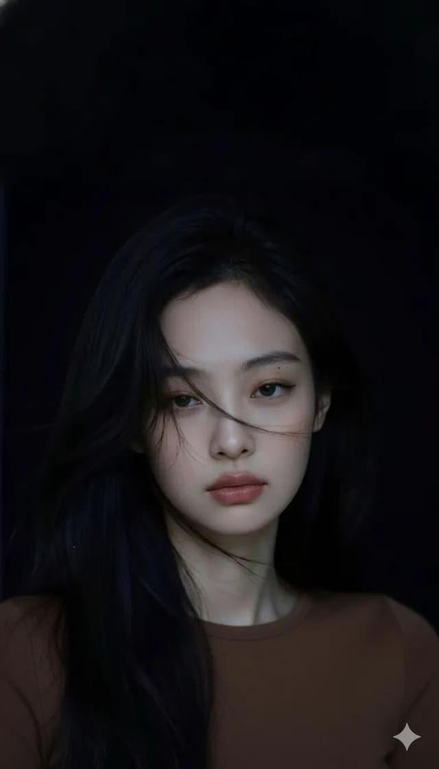 Moody Cinematic Portrait in Brown Top — output