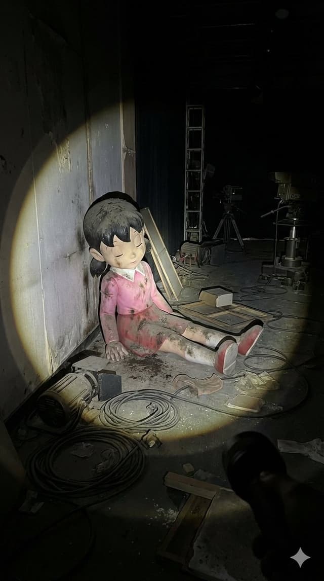 Comic / Storyboard - Abandoned Promotional Statue Conversion Prompt — output