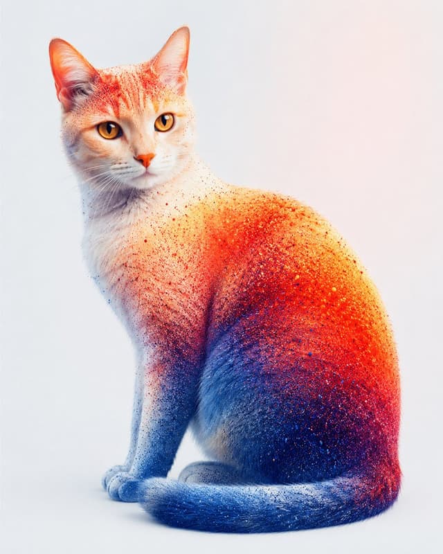 Social Media Post - Color Powder Cat Portrait — output