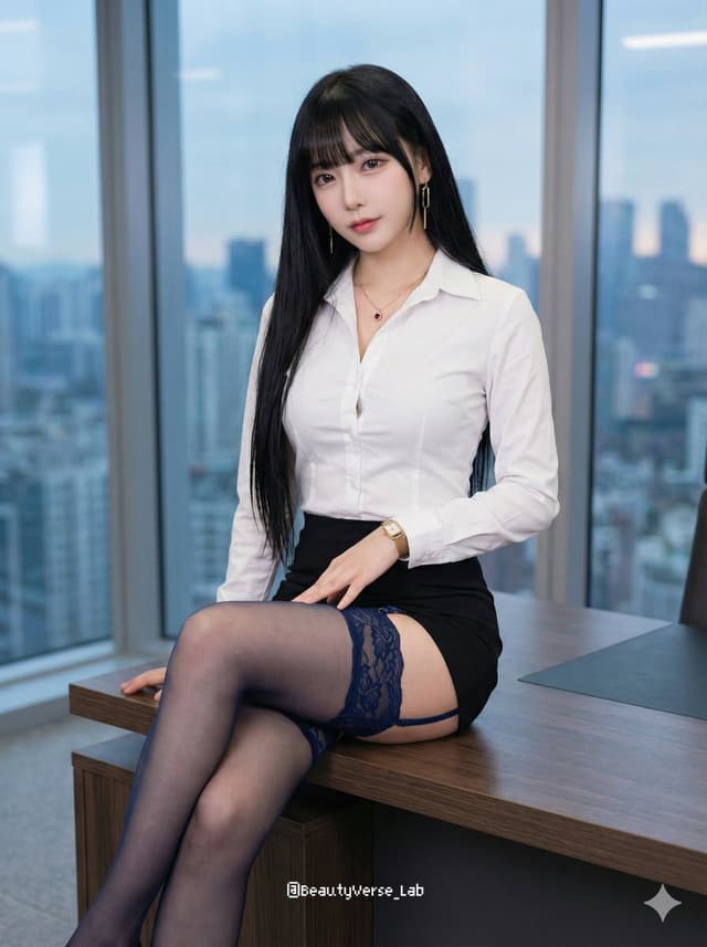 Social Media Post - Seductive Office Lady in High-End Corporate Setting Prompt — output