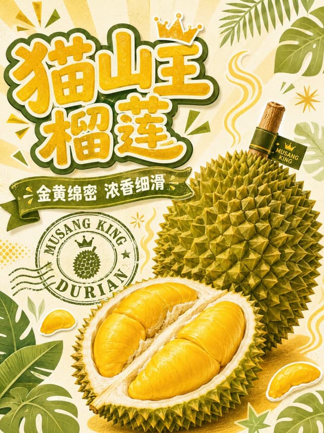Product Marketing - Musang King Durian Commercial Poster — output