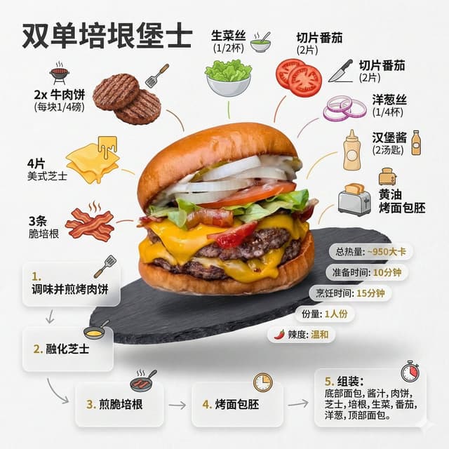 Infographic / Edu Visual - Generating a Food Infographic for a Hamburger — output
