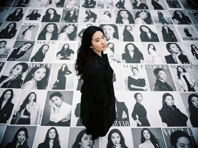 LOMO Style High-Angle Shot of Japanese Actress on Fashion Billboards — output