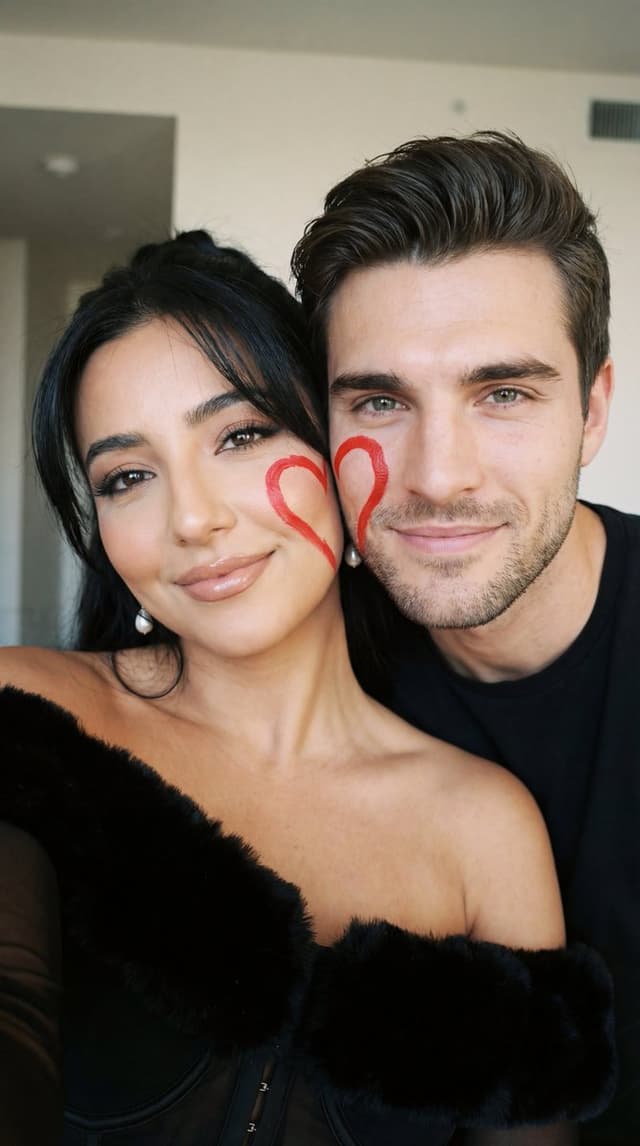 Profile / Avatar - Ultra-Close Photorealistic Couple Selfie with Heart Cheek Paint — output