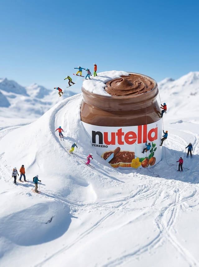 Product Marketing - Gigantic Product Buried in Snow with Miniature Explorers — output