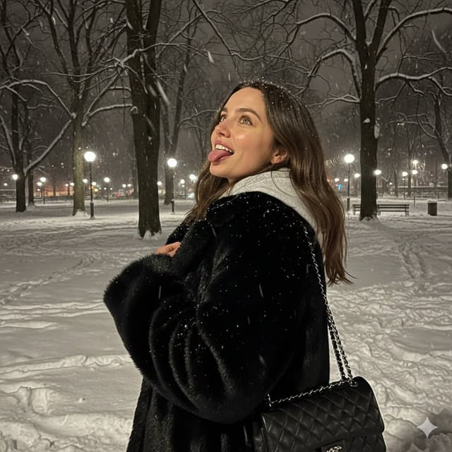 Profile / Avatar - Ana de Armas Winter Cozy Portrait Prompt — output