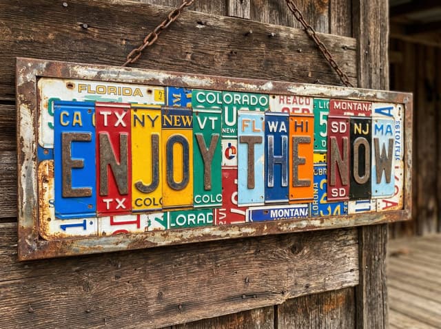 Distressed License Plate Sign — output