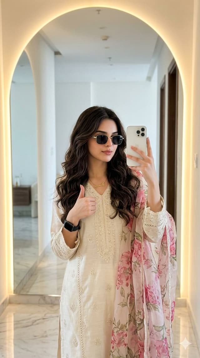 Profile / Avatar - Traditional Pakistani Mirror Selfie — output