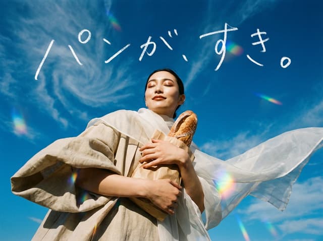 Tokyo avant-garde bread ad with handwritten Japanese — output