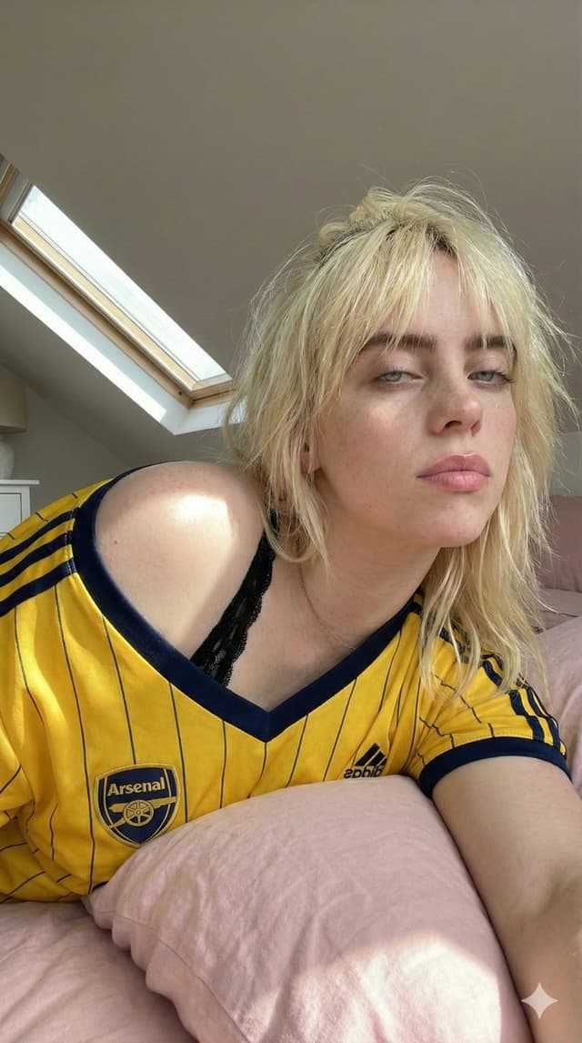 Profile / Avatar - Candid Selfie in Soccer Jersey in an Attic Bedroom — output