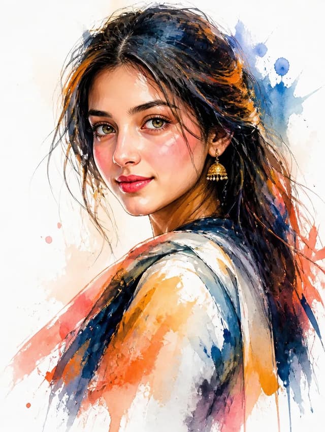 Social Media Post - Watercolor Editorial Woman Portrait — output