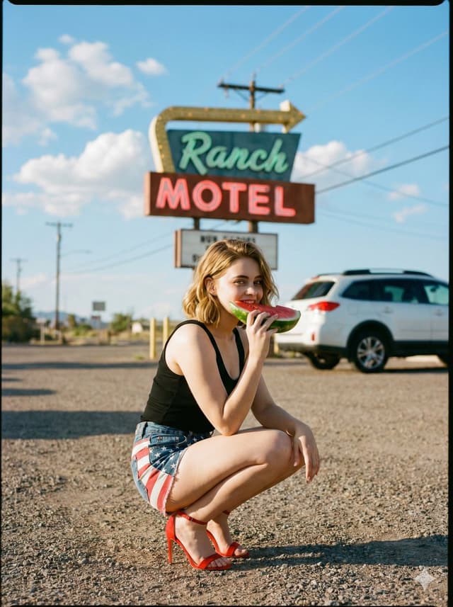 Product Marketing - Americana Road Trip Editorial Fashion Prompt — output