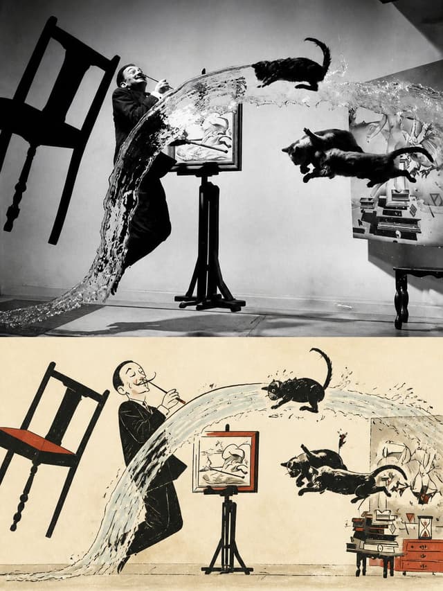 Comic / Storyboard - Surreal Photo to Watercolor Diptych — output