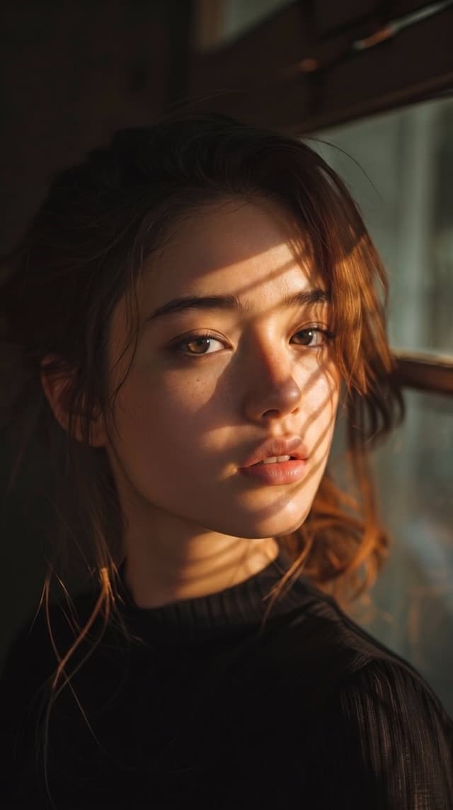 Social Media Post - Golden Hour Slatted Shadow Portrait — output