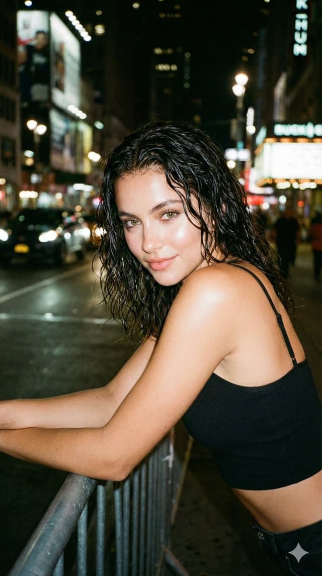 Ultra-Detailed Night City Portrait with Flash Photography Style — output