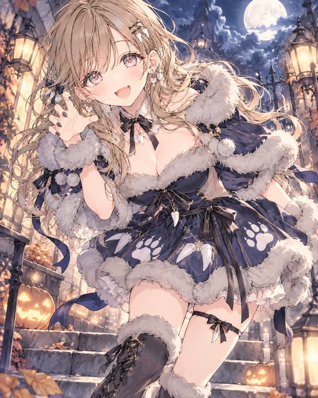 Social Media Post - Halloween Wolf Dress Girl
