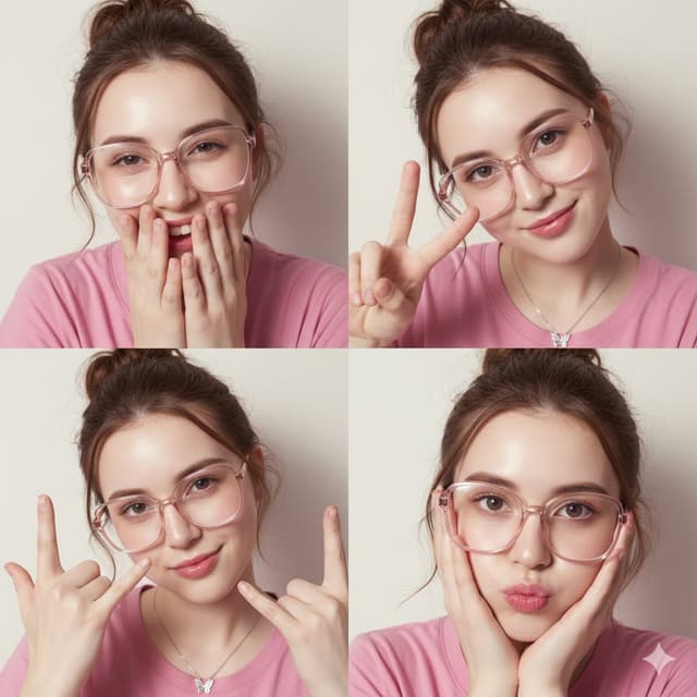 4-Panel Collage Portrait with Flash Lighting — output