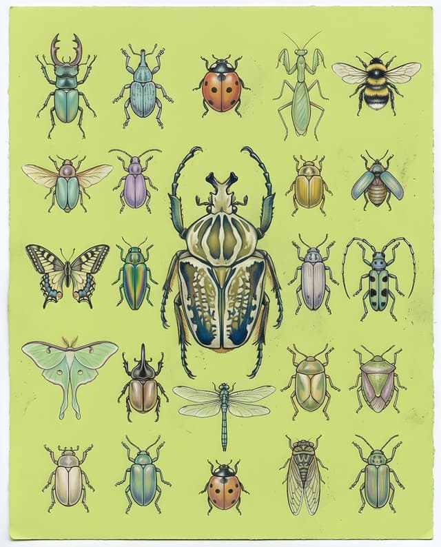 Infographic / Edu Visual - Pastel Chalk Insect Knolling — output