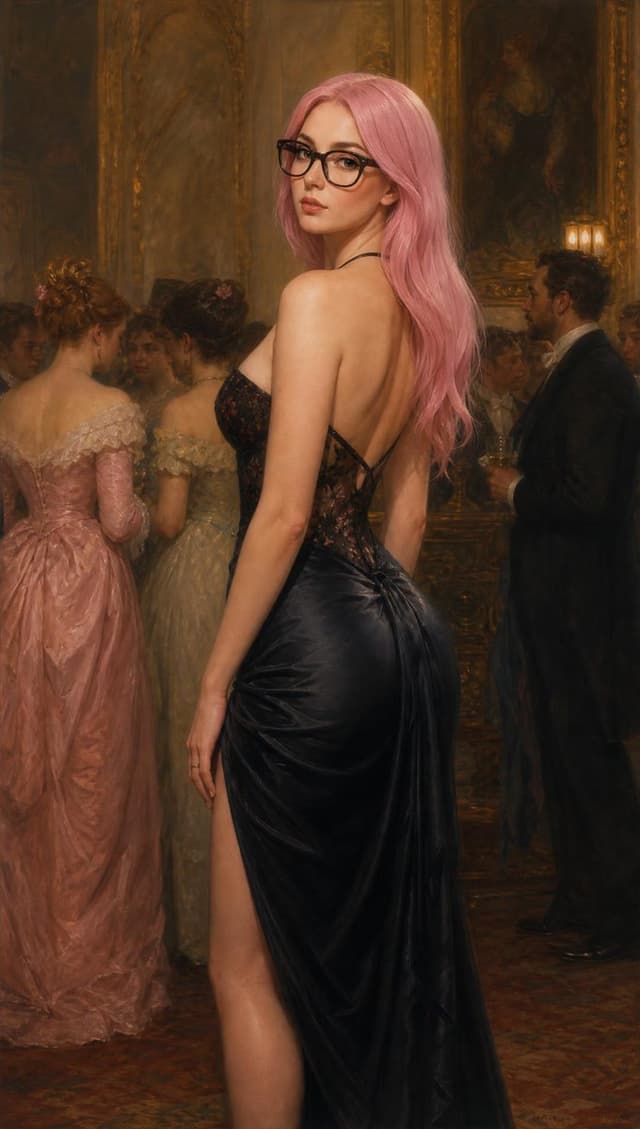 Profile / Avatar - Pink-Haired Woman in Black Gown — output