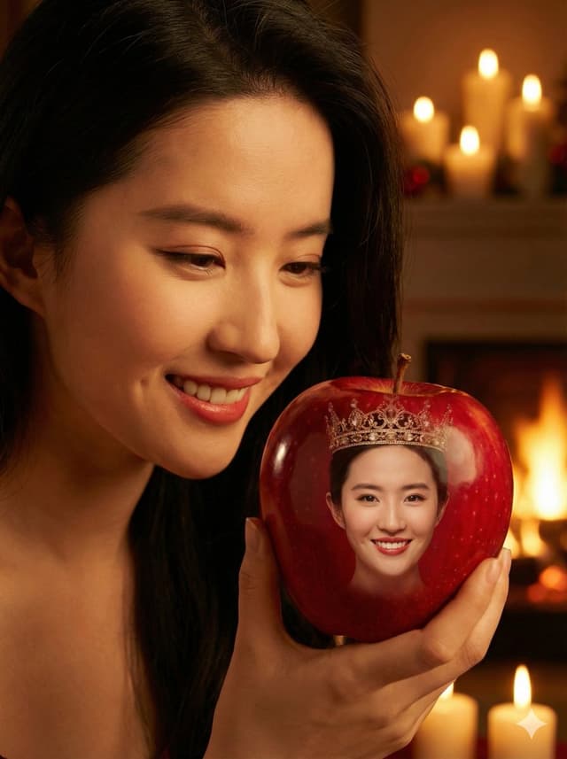 Product Marketing - Cinematic Close-up of a Woman Holding a Magical Apple — output