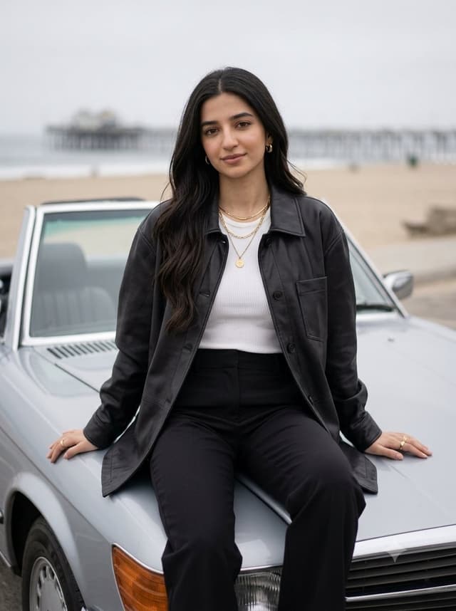 Social Media Post - Vintage Car Fashion Editorial — output