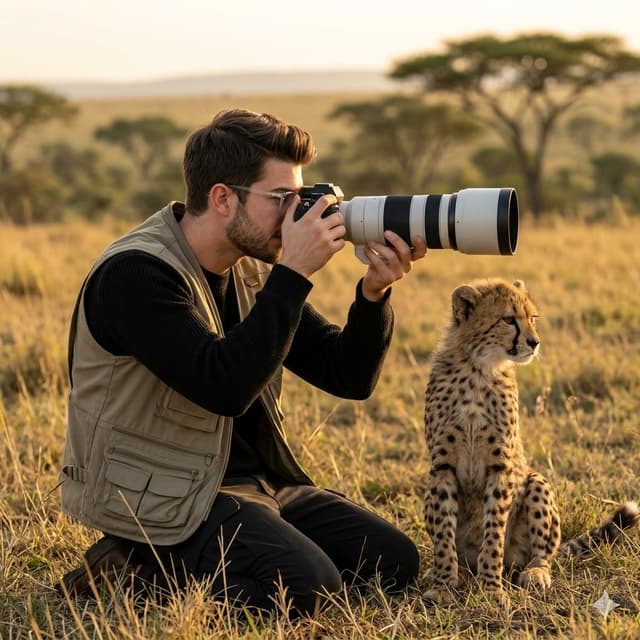 Comic / Storyboard - Wildlife Photographer with Cheetah Cub — output